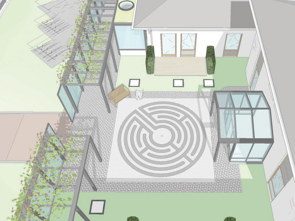 Visualisierung des geplanten Labyrinths für das Diakonie Hospiz Wannsee