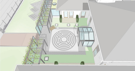 Visualisierung des geplanten Labyrinths für das Diakonie Hospiz Wannsee